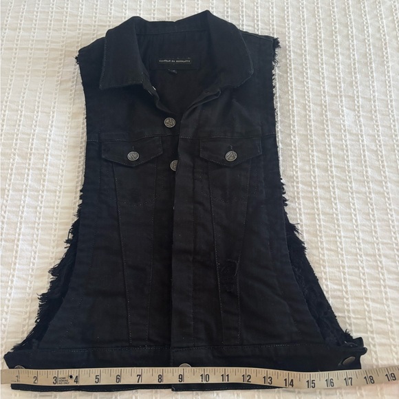 Citizens Of Humanity Black Denim Opensided Vest XS - Picture 5 of 6